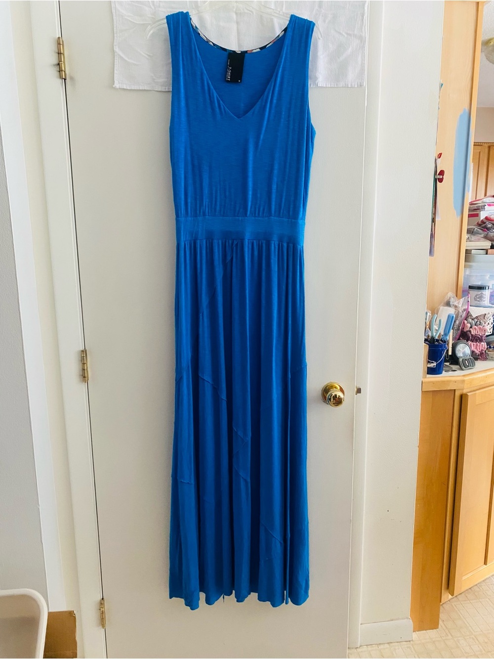 Dolan T-shirt dress Blue Sleeveless V-Neck Maxi Dress